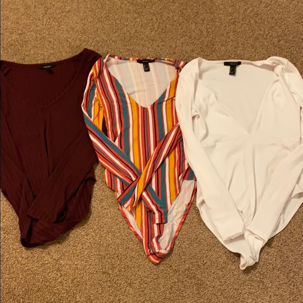 Forever 21 (3) long sleeve bodysuits